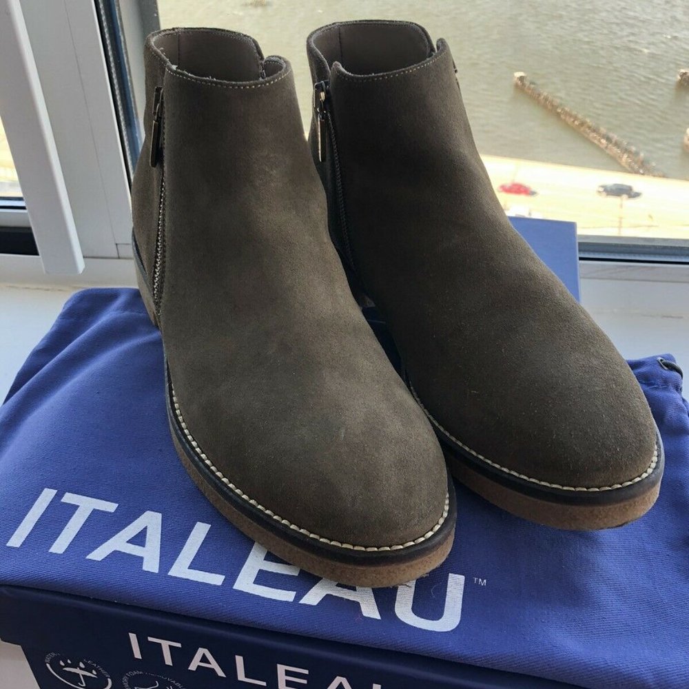 ITALEAU - FOLIANA BOOTIES - WATERPROOF - MILITARE/OLIVE GREEN - 39.5 / 9 M - EUC